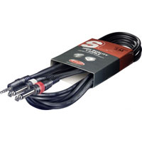3m Stagg Mini-Jack to 2x Jack Y-Cable Stereo