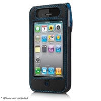 F8Z636tt Leather Case for iPhone 4/4S with kickout stand