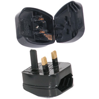 Xclio EU to 2-pin to UK 3-pin Mains Plug Converter - Black