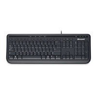 Microsoft Wired Keyboard 600 Black Quiet Touch Keys USB PC/MAC