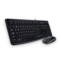 Logitech Desktop MK120 Spill Resistant Keyboard and Mouse Set Black USB