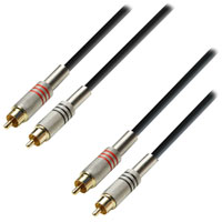6m Adam Hall Twin Channel Audio Cable 2x Male RCA Phono to 2x Male RCA Phono