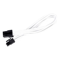 Silverstone 25cm 6-pin to 6-pin Braided Extension Power Cable - White
