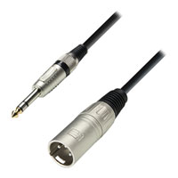 3m Adam Hall Balanced Audio Cable Male XLR to 6.35mm Male Stereo Jack