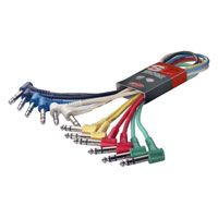 60cm Stagg Stereo Angled Patch Cables (6 Pack)