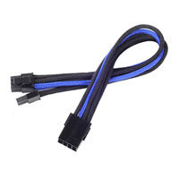 Silverstone 25cm 8-pin to 8-pin Braided Extension Power Cable - Black/Blue