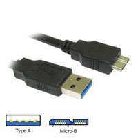 Micro USB 3.0 Cable Micro B to Type A - 75cm