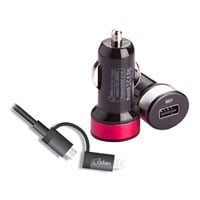 USB in-Car Cigarette Lighter Charger 2.1A inc 2 in 1 Micro-USB, Apple Lightning Cable