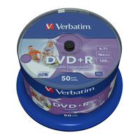 DVD+R Full Face Printable Disc Blank Media from Verbatim