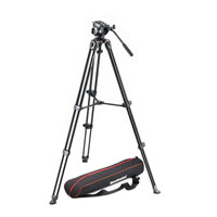 Lightweight fluid video system camera tripod / twin legs / middle spreader from Manfrotto