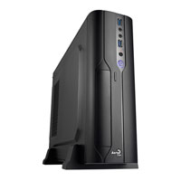 Aerocool CS-101 Slim, Black, Desktop Computer Chassis, 1x 80mm Fan, 2x USB 3.0, Mini-ITX/Micro-ATX, Vertical/Horizontal