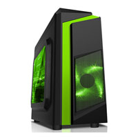 CiT F3 Black/Green Micro ATX/Mini ITX Tower Chassis With 2x 120mm Green LED Fan, USB 3.0, HD Audio, SD/TF Card Reader
