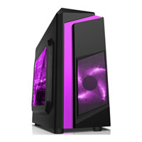 CiT F3 Black/Purple Micro ATX/Mini ITX Tower Chassis With 2x120mm Purple LED Fans, USB 3.0, HD Audio, SD/TF Card Reader
