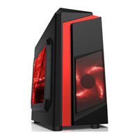CiT F3 Black/Red Micro ATX/Mini ITX Tower Chassis With 2x120mm Red LED Fans, USB 3.0, HD Audio, SD/TF Card Reader
