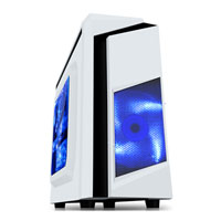 CiT F3 White/Black Micro ATX/Mini ITX Tower Chassis With 2x120mm Blue LED Fans, USB 3.0, HD Audio, SD/TF Card Reader