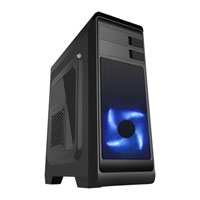 CIT Hero Black Mid Tower Computer Chassis, ATX/Micro ATX/Mini ITX, with 120mm Blue LED Fan, USB 3.0, and Side Window