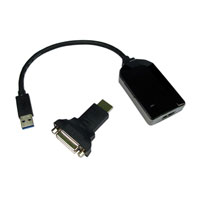 Scan USB 3.0 to HDMI Female Adaptor, Comes with HDMI to DVI Adaptor, Black