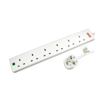 Scan 2m 6 Gang Extension Lead w/ Surge Protection