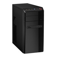 CiT Phaser Gaming Computer Chassis, 1x USB 3.0, 3x USB 2.0, 1x 92mm Exhaust Fan, with 500W PSU, Black