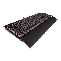 Corsair Gaming K70 LUX, Red LED Back-Lit Keys, Cherry MX Red Mechanical, Standard Full Size, Wired, USB 2.0, Aluminium