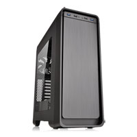 ThermalTake Versa U21 Mid Tower Computer Chassis, Side Window, 2x 120mm Fans, HD Audio, 2x USB 3.0, mITX/mATX/ATX, Black