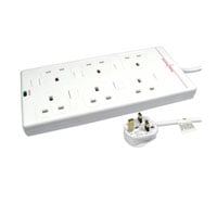 Scan 5m 6 Gang Extension Lead w/ Surge Protection - White