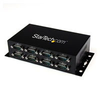 StarTech 8 Port USB to DB9 RS232 Serial Adapter Hub Industrial DIN Rail Wall Mountable