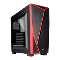 Corsair Carbide SPEC-04, Black/Red, Mid Tower Computer Chassis, ATX/MicroATX/Mini-ITX, with Window, 120mm Red LED Fan