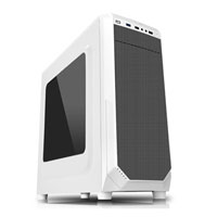 CiT Prism White Mid Tower Computer Chassis, Side Window, ATX/mATX/m-ITX, 2x 120mm RGB LED Fans, HD Audio, 3x USB