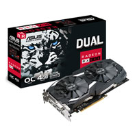 4GB ASUS Radeon RX 580 DUAL OC, 14nm Polaris, 2304 Streams, 1360MHz GPU, 7000MHz GDDR5, 2x DP/2x HDMI 2.0/DVI-D DL