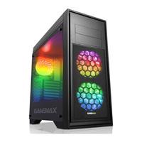 GameMax Titan Black RGB ATX Tower Gaming Case, with Window, 3x120mm RGB LEDs Fans, 2xUSB2.0/2xUSB3.0