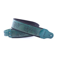 Right On Straps Leathercraft Dragons Guitar Strap (Teal)