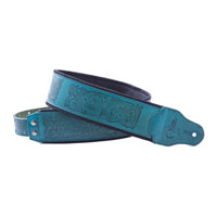 Right On Straps Leathercraft Charro Guitar Strap (Teal)