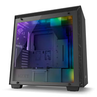 NZXT H700i, Black, Mid Tower Computer Chassis, Tempered Glass Window, Smart Control, E-ATX/ATX/mATX/mITX, 4x Fans