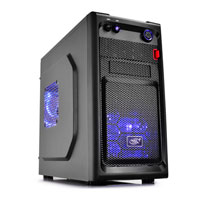 DeepCool Smarter LED Mini Tower Computer Chassis, Black, MicroATX/Mini-ITX, 2x 120mm Blue LED Fans, USB 3.0