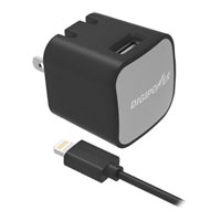 DigiPower Single Port USB Fast Charger with Lightning Cable