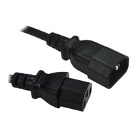 Scan 1m Mains Extension C13 to C14 Power Cable/Connector - Black