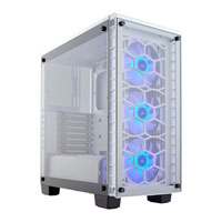 Corsair Crystal Series 460X RGB White, Mid Tower PC Case, w/ Tempered Glass Window, ATX/mATX/mITX, 3x SP120 RGB Fans