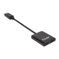 Club3D CSV-6200 Dual Monitor DisplayPort 1.2 MST Hub, 1x DP 1.2 (Male), 2x DP 1.2 (Female), USB Powered