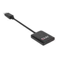 Club3D CSV-6200H Dual Monitor DisplayPort 1.2 to HDMI MST Hub, 1x DP 1.2 (Male), 2x HDMI 1.4 (Female), USB Powered