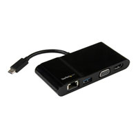 StarTech DKT30CHV USB-C Multiport Adapter for Laptops, USB-C to 4K HDMI or VGA, GbE LAN, USB 3.0