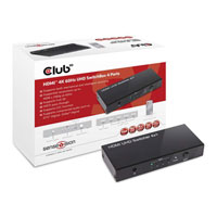 Club 3D Compact 4 Port Switchbox 4K/Ultra HD HDMI2.0 with Remote Control