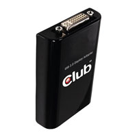 Club 3D CSV-2300D USB 3.0 to DVI-I Graphics Adapter, 1920x1080 Full HD, Supports Extended/Mirro