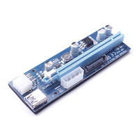 ScanFX V010C 1X to 16X PCIe Powered Riser Card Extension, via USB 3.0, 6-pin PCIe Power, for Crypto/Bitcoin Mining