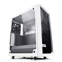 Fractal Design Meshify C TG Clear, White, Mid Tower Computer Case, w/ Tempered Glass Window, ATX/mATX/mITX, 2x 120mm Fan