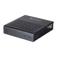 SilverStone PT13B-USB3.0 Petit Thin Mini-ITX Silent Computer Case, Black with Vertical Holder, VESA, 2xUSB3.0