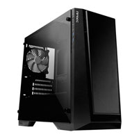 Antec P6, Black, MicroATX PC Case, Tempered Glass Window, mATX/mITX, 120mm White LED Fan, Front LED Logo Projection