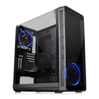 Thermaltake View 37 Riing Mid Tower PC Case, E-ATX/ATX/MicroATX/Mini-ITX, Gull-Wing Side Window, 2x 140mm Blue LED Fans