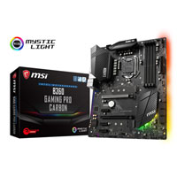 MSI B360 GAMING PRO CARBON, Intel B360, S 1151, DDR4, SATA3, Dual M.2, 2-Way CrossFire, Intel GbE, USB 3.1 Gen2 A+C, ATX