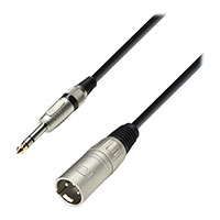 10m Adam Hall Audio Cable Male XLR to Male Stereo Jack